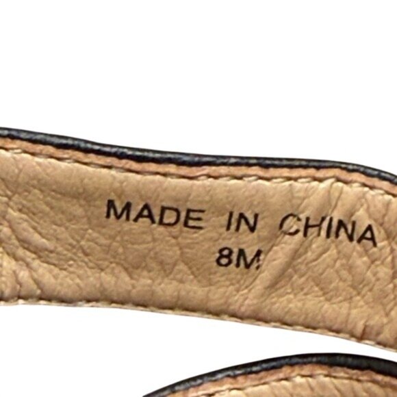 Talbots Black Women's Leather Wedge Espadrille Slide Sandals, size 8 - Picture 7 of 14